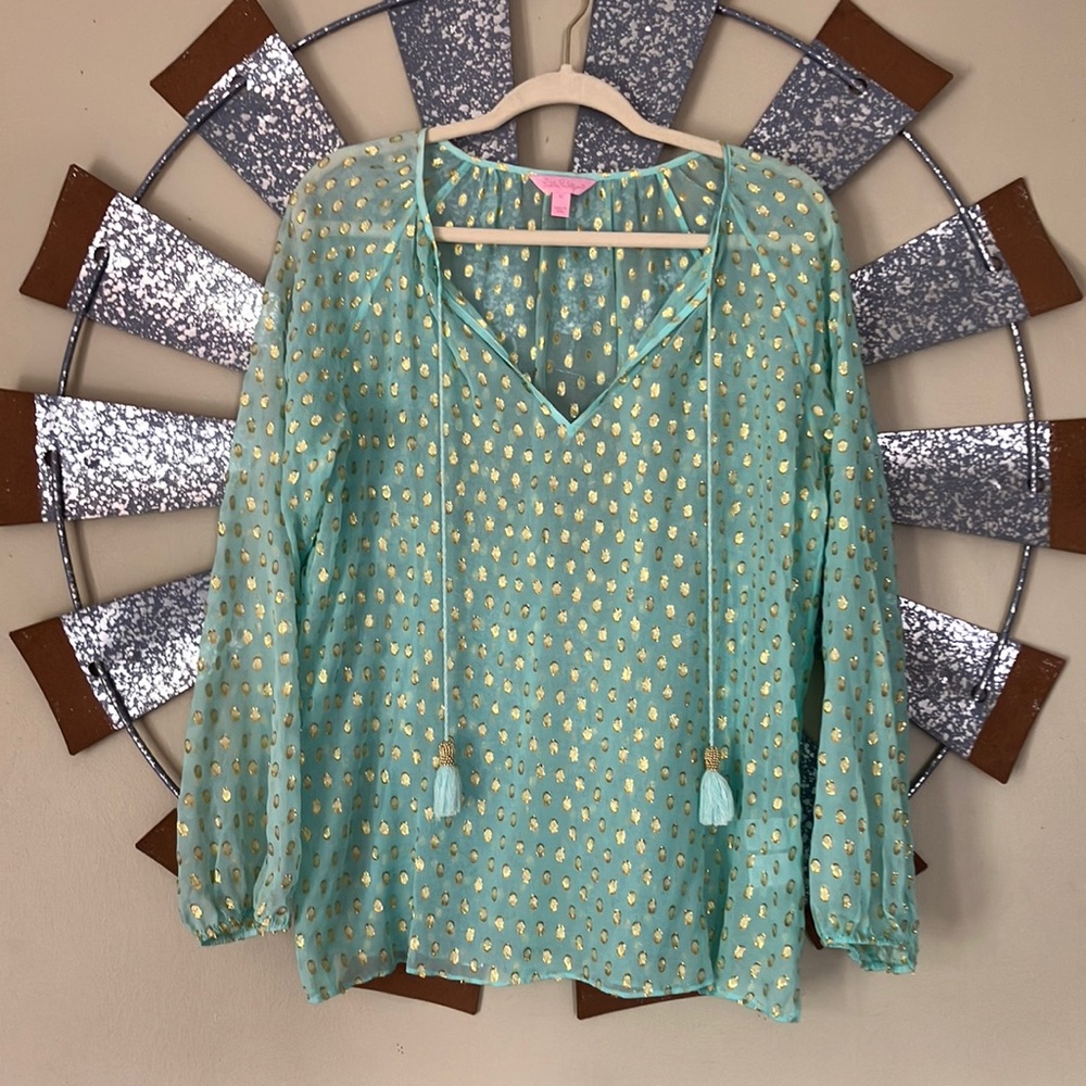 Turquoise Lily Pulitzer blouse
